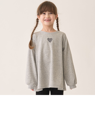 裏毛Aラインワンポイントプルオーバー