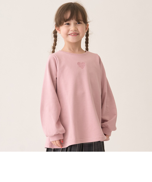 裏毛Aラインワンポイントプルオーバー