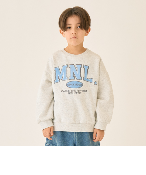 【裏起毛】【綿100】ルーズシルエットロゴプルオーバー