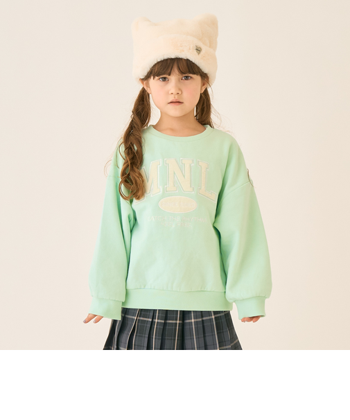 【裏起毛】【綿100】ルーズシルエットロゴプルオーバー