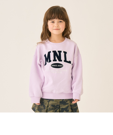 【裏起毛】【綿100】ルーズシルエットロゴプルオーバー