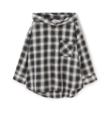 チェックシャツパーカー