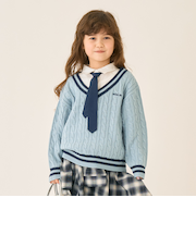 【家庭洗濯可】レイヤードニット