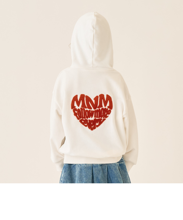 【裏起毛】【綿100】ナンバー&ハートパーカー