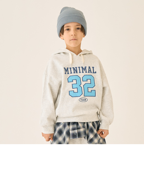 【裏起毛】【綿100】ナンバー&ハートパーカー