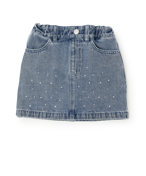 ラインストーンデニムスカート