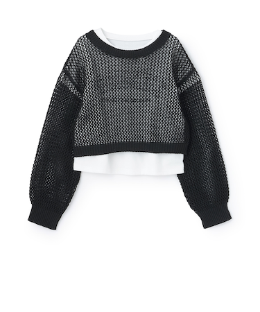 【インナーツキ】【アラエル】メッシュニット