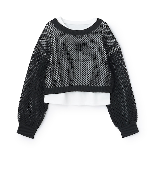 【インナーツキ】【アラエル】メッシュニット