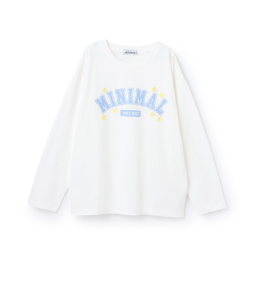 【綿100%】ハート＆フラワー長袖Tシャツ