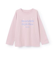 【綿100%】ハート＆フラワー長袖Tシャツ