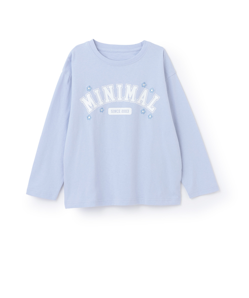 【綿100%】ハート＆フラワー長袖Tシャツ