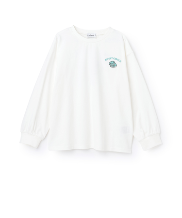 【綿100%】【防汚】ドーナツフォトプリント長袖Tシャツ