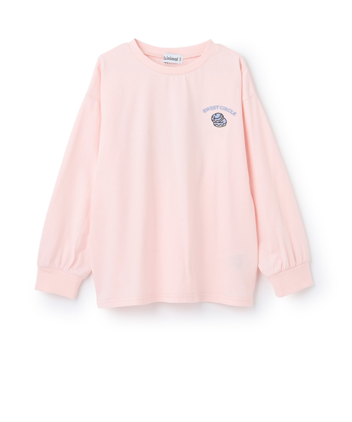 【綿100%】【防汚】ドーナツフォトプリント長袖Tシャツ