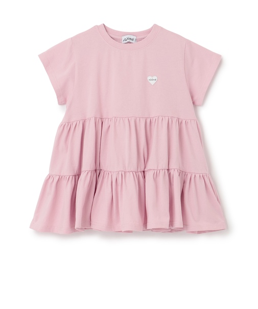 【綿100%】半袖ティアードチュニック