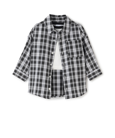 【インナーセット】長袖チェックシャツ