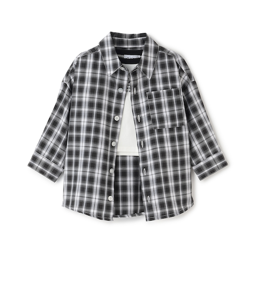 【インナーセット】長袖チェックシャツ