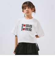 【綿100%】ロゴアップリケクロップド半袖Tシャツ