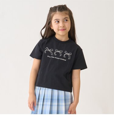 【プチプラ】【綿100%】バックハート・ドーナツプリント半袖Tシャツ