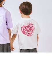 【プチプラ】【綿100%】バックハート・ドーナツプリント半袖Tシャツ