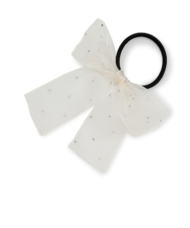 ラインストーンリボンヘアゴム