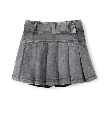 【インナーパンツつき】ベルトつきデニムスカート