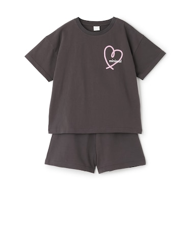 【綿100】スプレーバックプリント半袖Tシャツセットアップ