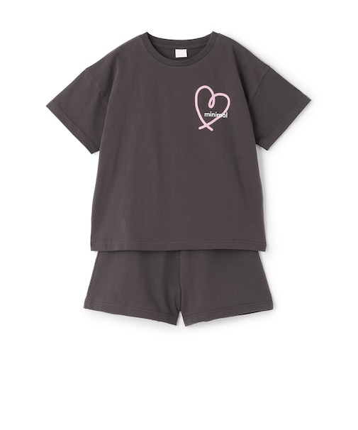 【綿100】スプレーバックプリント半袖Tシャツセットアップ