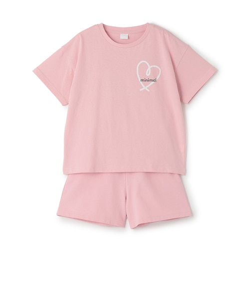【綿100】スプレーバックプリント半袖Tシャツセットアップ