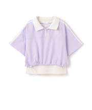 【インナーつき】ハーフジップクロップド半袖Tシャツ