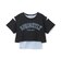 【インナーつき】肩あきクロップド半袖Tシャツ