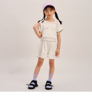 ラインストーン ロゴワンショルTシャツセットアップ
