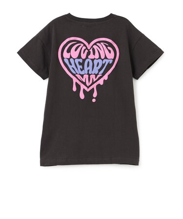 【綿100%】【プチプラ】バックハート半袖Tシャツワンピース