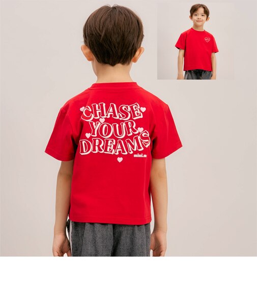 【綿100%】【プチプラ】モチーフバックプリント半袖Tシャツ