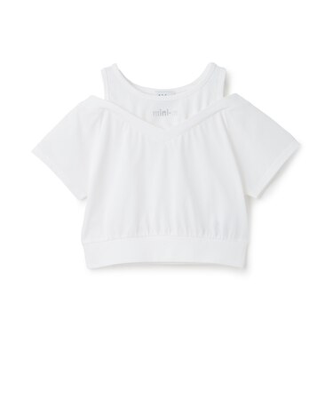 肩あきレイヤード半袖Tシャツ