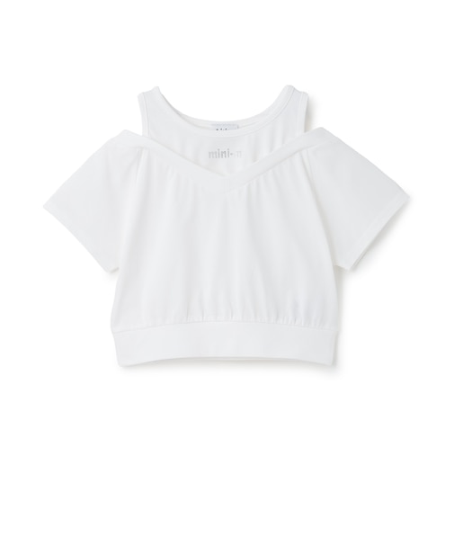 肩あきレイヤード半袖Tシャツ