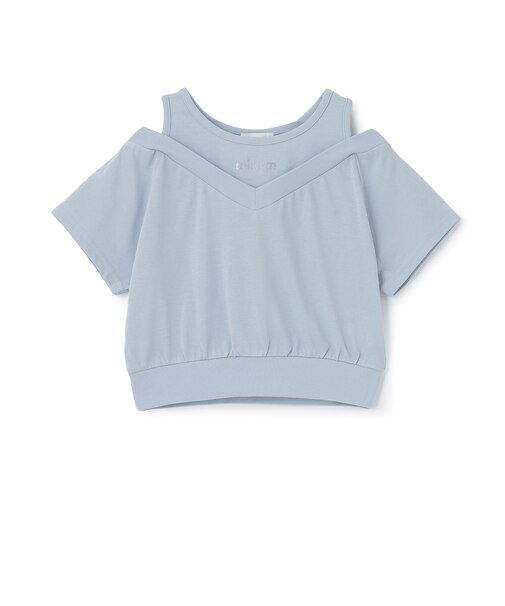肩あきレイヤード半袖Tシャツ