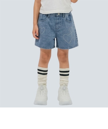 ラインストーンデニムショートパンツ