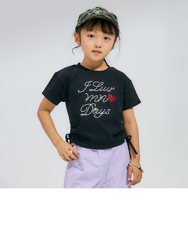 ラインストーンロゴドロスト半袖Tシャツ