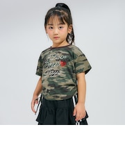 ラインストーンロゴドロスト半袖Tシャツ
