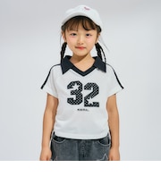 ナンバー衿つき半袖Tシャツ