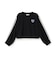 【防汚加工】クロップドバックハート袖ライン長袖Tシャツ