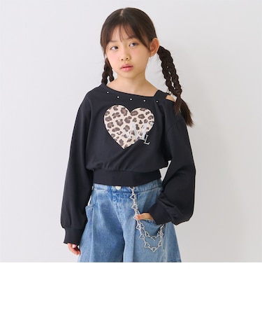 【防汚加工】ワンショルグラフィック長袖Tシャツ