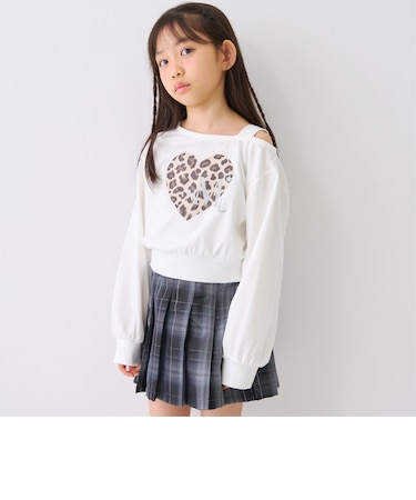【防汚加工】ワンショルグラフィック長袖Tシャツ