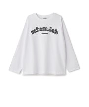 【防汚加工】アップリケグラフィック長袖Tシャツ