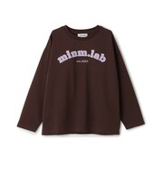 【防汚加工】アップリケグラフィック長袖Tシャツ