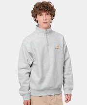 CARHARTT WIP(カーハートダブリューアイピー)HALF ZIP AMERICAN SCRIPT SWEATSHIRT ハーフジップアメリカンスクリプトスウェットシャツ 裏起毛 ハーフジップトレーナー スウェット I027014 ユニセックス ムラサキスポーツ