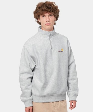 CARHARTT WIP(カーハートダブリューアイピー)HALF ZIP AMERICAN SCRIPT SWEATSHIRT ハーフジップアメリカンスクリプトスウェットシャツ 裏起毛 ハーフジップトレーナー スウェット I027014 ユニセックス ムラサキスポーツ