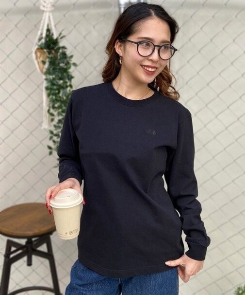 THE NORTH FACE(ザ・ノースフェイス)長袖Tシャツ/ロングスリーブTシャツ/L/S NUPTSE COTTON TEE/NTW32443/レディース/ムラサキスポーツ