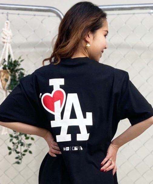 【ムラサキスポーツ限定】NEW ERA(ニューエラ)半袖Tシャツ/バックプリント/MLB/ロサンゼルス・ドジャース/LA ロゴ/14334742/レディース/ムラサキスポーツ LL