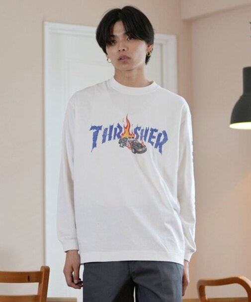 【ムラサキスポーツ限定】THRASHER(スラッシャー )ロンT/長袖Tシャツ/ルーズシルエット/243TH1LT011/ユニセックス/メンズ/ムラサキスポーツ